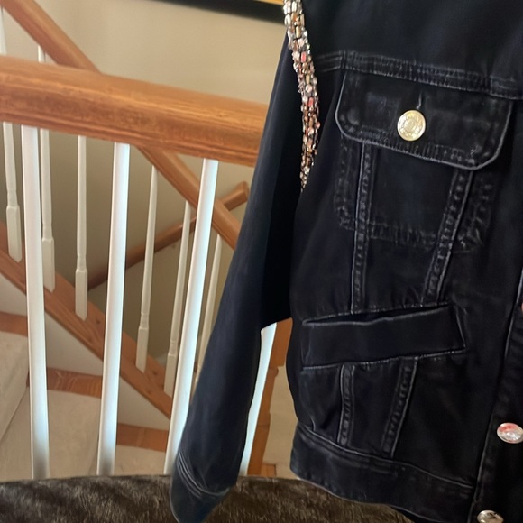 Sandro chrystal emblishes denim jacket - Picture 8 of 11